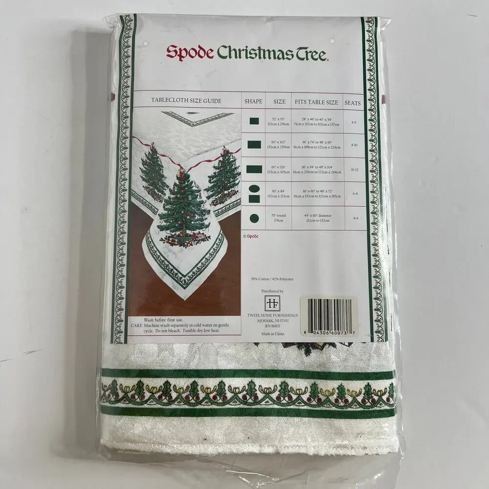 Spode Christmas Tree Tablecloth Placemats Napkins Set Holiday Table Linens Decor